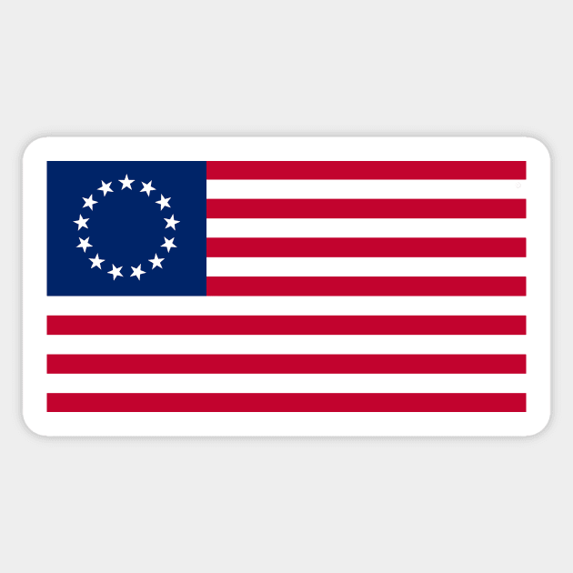 Betsy Ross US Flag Sticker by FurryBallBunny